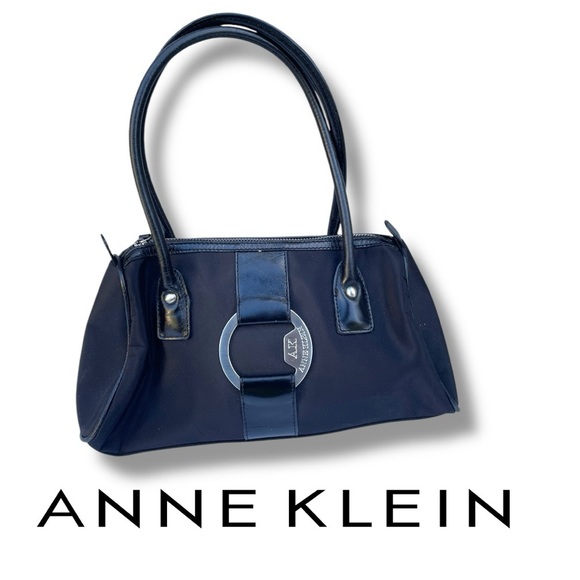 ANNE KLEIN PURSE LEATHER TRIM HANDBAG SHOULDER - Picture 1 of 11